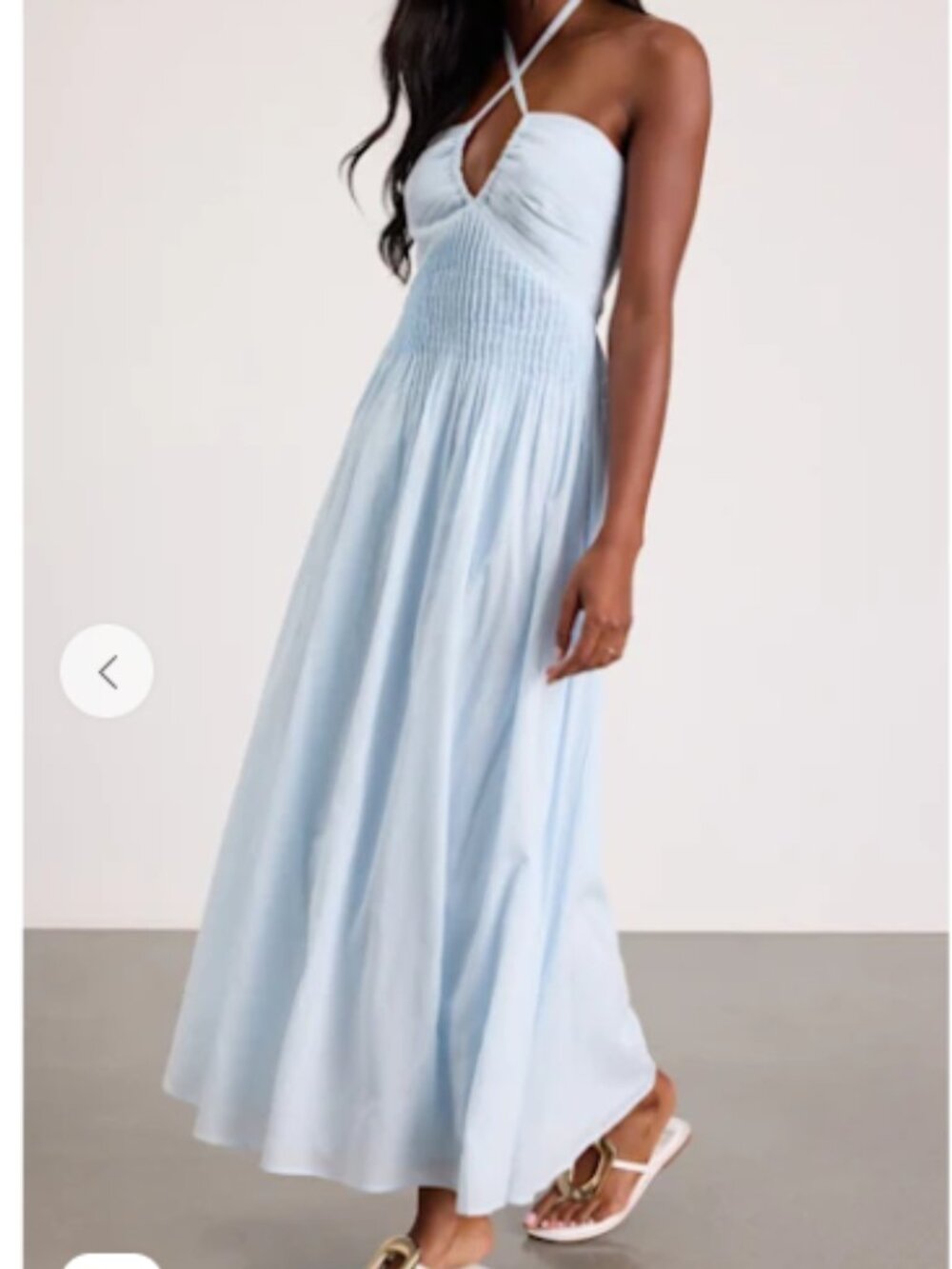 Kylene Light Blue Pleated Halter Maxi Dress Lulus